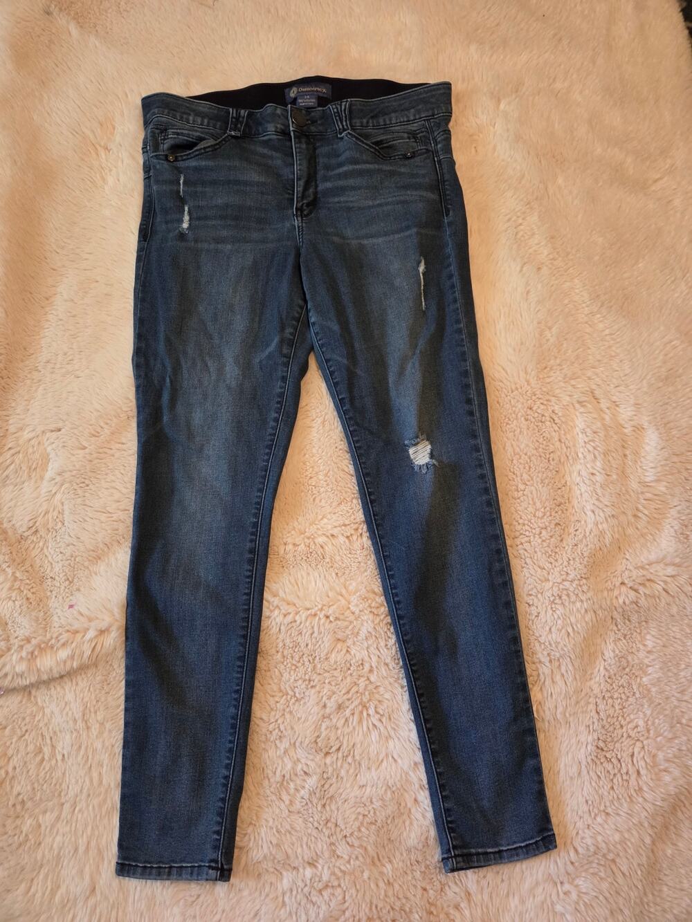 Democracy Ab Solution Medium Wash Stretchy lightly Distressed Jeans sz 14